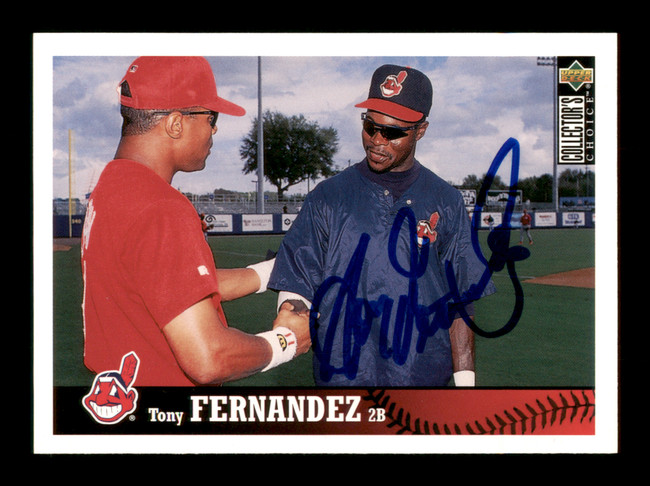 Tony Fernandez Autographed 1996 UD Collectors Choice Card #309 Cleveland Indians SKU #195667