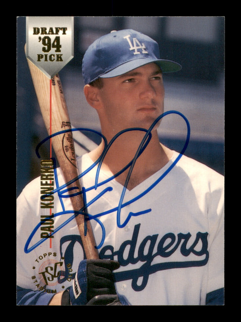 Paul Konerko Autographed 1994 Stadium Club Rookie Card #80 Los Angeles Dodgers SKU #195686