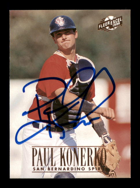 Paul Konerko Autographed 1996 Fleer Excel Rookie Card #177 Los Angeles Dodgers SKU #195699