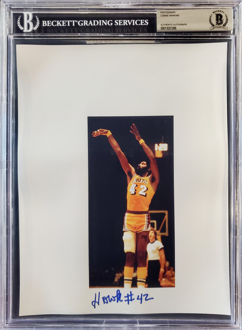 Connie Hawkins Autographed 8.5x11 Photo Sheet Los Angeles Lakers Beckett BAS Stock #196064