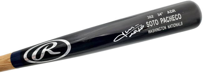 Juan Soto Autographed Black Rawlings Game Model Bat New York Yankees Signed In White Beckett BAS QR Stock #196956