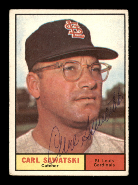 Carl Sawatski Autographed 1961 Topps Card #198 St. Louis Cardinals SKU #197699