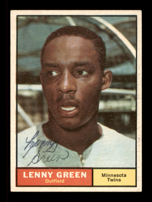 Lenny Green Autographed 1961 Topps Card #4 Minnesota Twins SKU #197758