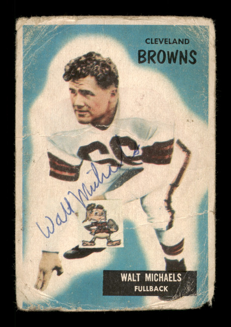 Walt Michaels Autographed 1955 Bowman Card #146 Cleveland Browns (Off-Condition) SKU #198016