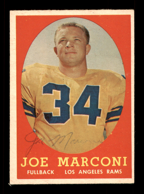 Joe Marconi Autographed 1958 Topps Rookie Card #63 Los Angeles Rams SKU #198165