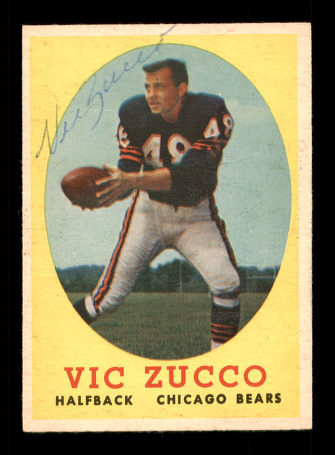 Vic Zucco Autographed 1958 Topps Rookie Card #36 Chicago Bears SKU #198171