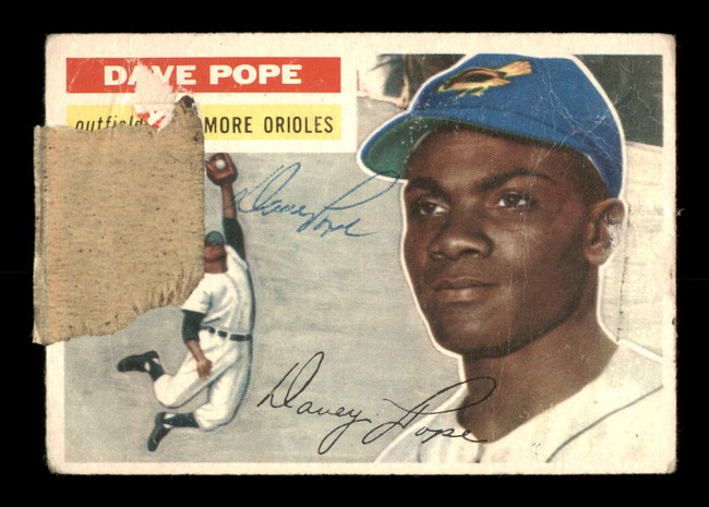 Dave Pope Autographed 1956 Topps Card #154 Baltimore Orioles (Bad Condition) SKU #198420