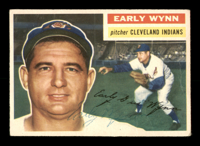 Early Wynn Autographed 1956 Topps Card #187 Cleveland Indians SKU #198430