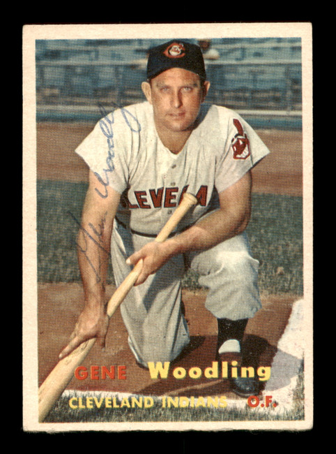 Gene Woodling Autographed 1957 Topps Card #172 Cleveland Indians SKU #198446