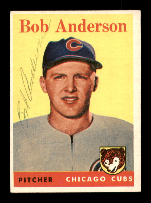 Bob Anderson Autographed 1958 Topps Card #209 Chicago Cubs SKU #198582