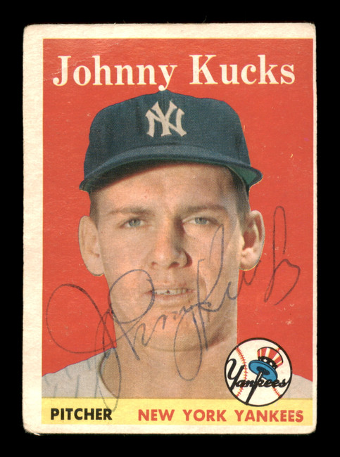 Johnny Kucks Autographed 1958 Topps Card #87 New York Yankees SKU #198621