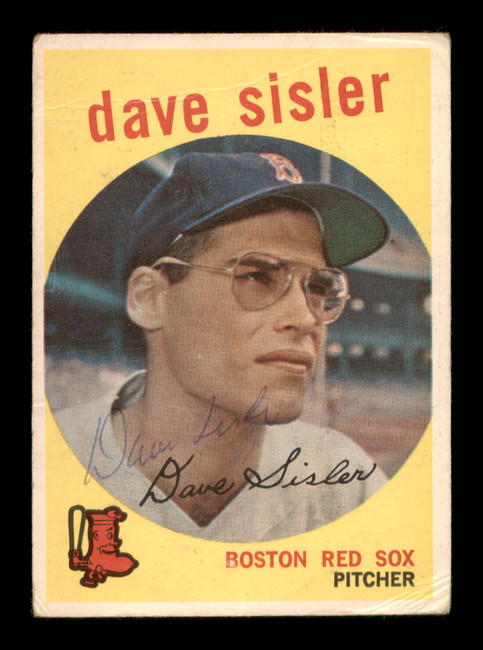 Dave Sisler Autographed 1959 Topps Card #384 Boston Red Sox SKU #198661