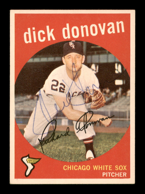 Dick Donovan Autographed 1959 Topps Card #5 Chicago White Sox SKU #198674