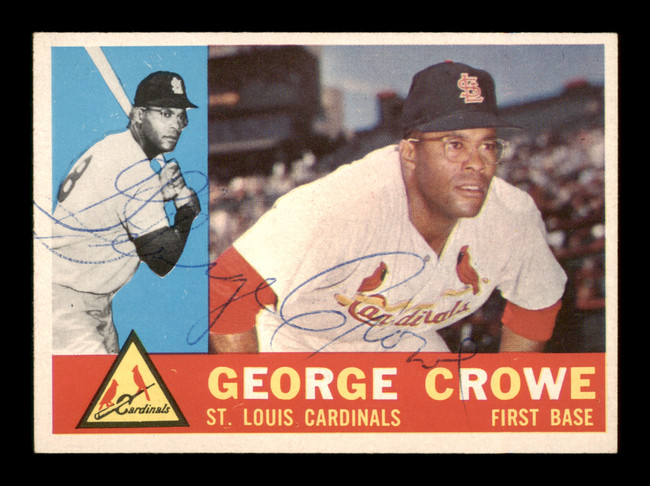 George Crowe Autographed 1960 Topps Card #419 St. Louis Cardinals SKU #198739