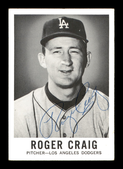 Roger Craig Autographed 1960 Leaf Card #8 Los Angeles Dodgers SKU #198806