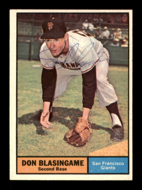 Don Blasingame Autographed 1961 Topps Card #294 San Francisco Giants SKU #198828