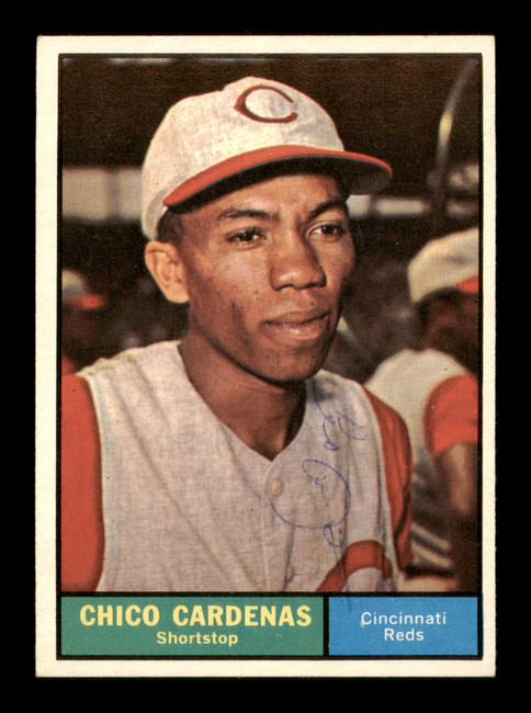 Leo Chico Cardenas Autographed 1961 Topps Card #244 Cincinnati Reds SKU #198833