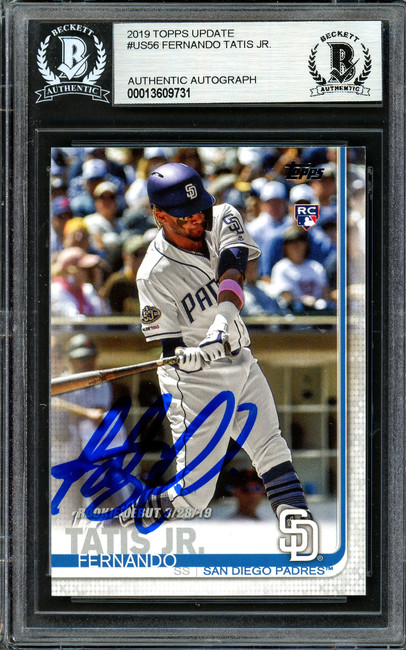 Fernando Tatis Jr. Autographed 2019 Topps Update Rookie Card #US56 San Diego Padres Beckett BAS #13609731