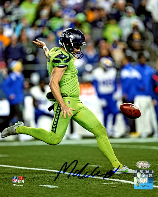 Michael Dickson Autographed 8x10 Photo Seattle Seahawks Double Punt MCS Holo Stock #200285