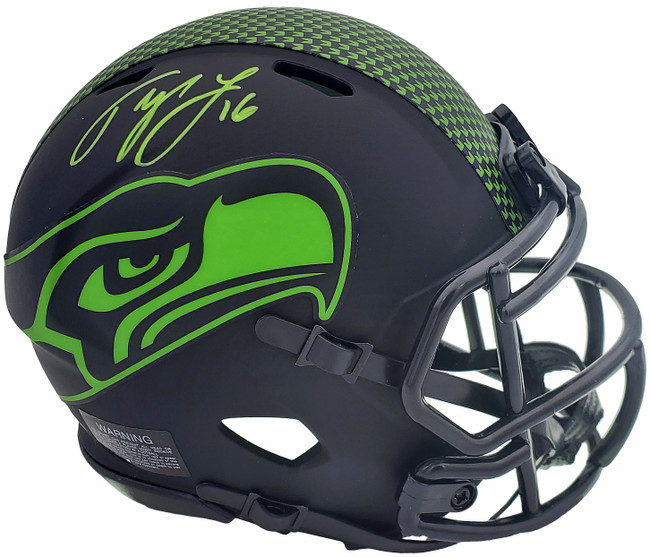 Tyler Lockett Autographed Seattle Seahawks Eclipse Black Speed Mini Helmet MCS Holo Stock #200481