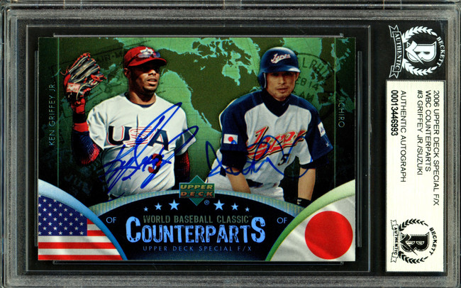 Ken Griffey Jr. & Ichiro Suzuki Autographed 2006 UD Special F/X Card #CP-3 Beckett BAS #13446993