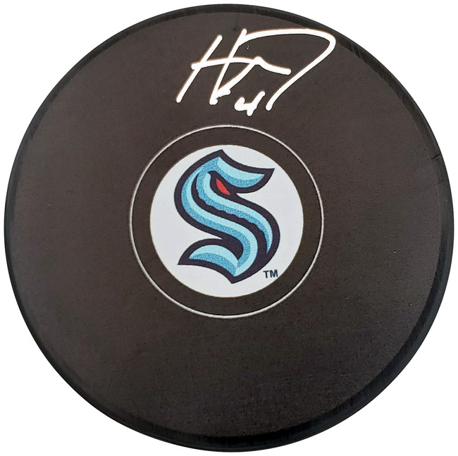 Haydn Fleury Autographed Official Seattle Kraken Logo Hockey Puck Fanatics Holo Stock #200873