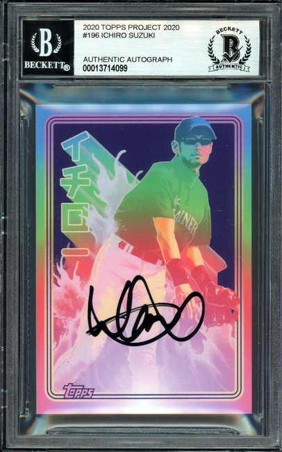 Ichiro Suzuki Autographed Topps Project 2020 Matt Taylor Card #196 Seattle Mariners Black #2/10 Beckett BAS #13714099