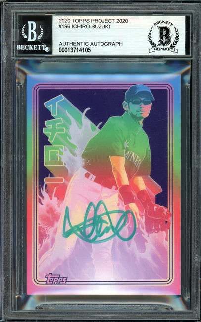 Ichiro Suzuki Autographed Topps Project 2020 Matt Taylor Card #196 Seattle Mariners Teal #10/10 Beckett BAS #13714105