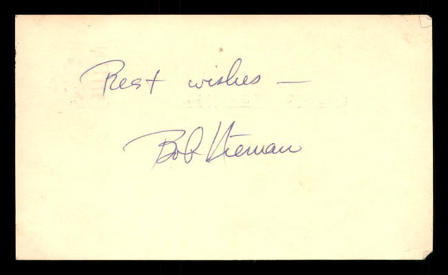 Bob Nieman Autographed 3.25x5.5 Government Postcard Detroit Tigers "Best Wishes" SKU #201391