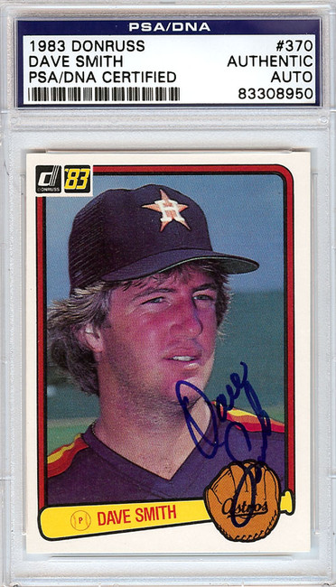 Dave Smith Autographed 1983 Donruss Card #370 Houston Astros PSA/DNA #83308950 Dave Smith Autographed 1983 Donruss Card #370 Houston Astros PSA/DNA #83308950