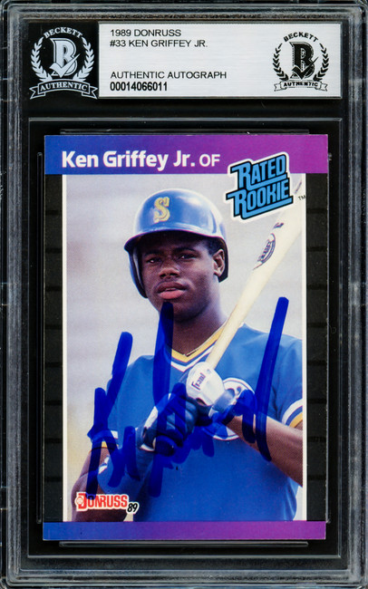 Ken Griffey Jr. Autographed 1989 Donruss Rookie Card #33 Seattle Mariners Vintage Signature Beckett BAS #14066011