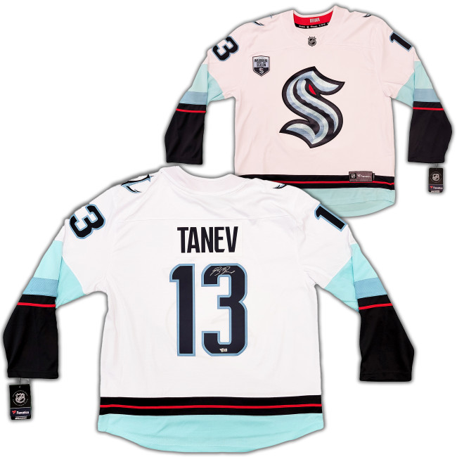 Seattle Kraken Brandon Tanev Autographed White Fanatics Breakaway Jersey Size XL Fanatics Holo Stock #203036