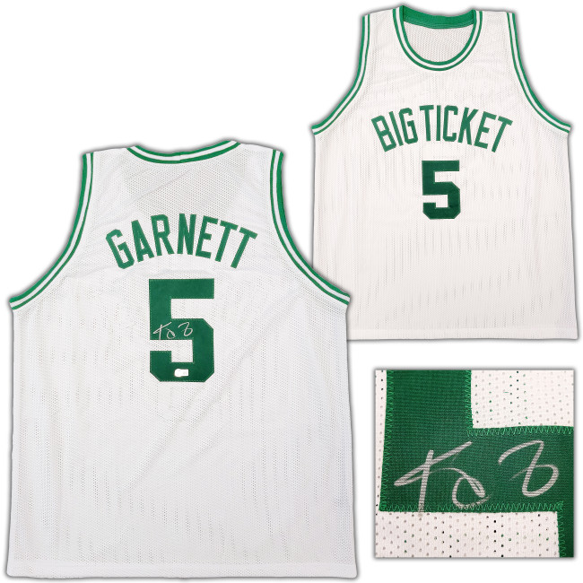 Boston Celtics Kevin Garnett Autographed White Jersey Beckett BAS QR Stock #203547