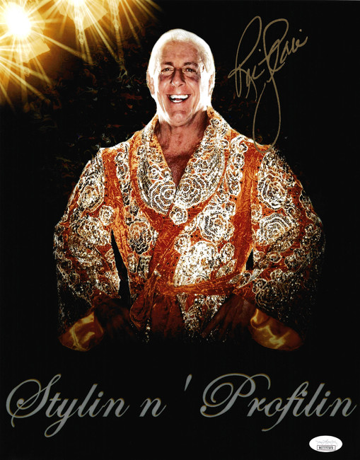 Ric Flair Autographed 11x14 Photo Sylin N' Profilin JSA Stock #203577