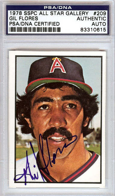 Gil Flores Autographed 1978 SSPC All Star Gallery Card #209 California Angels PSA/DNA #83310615