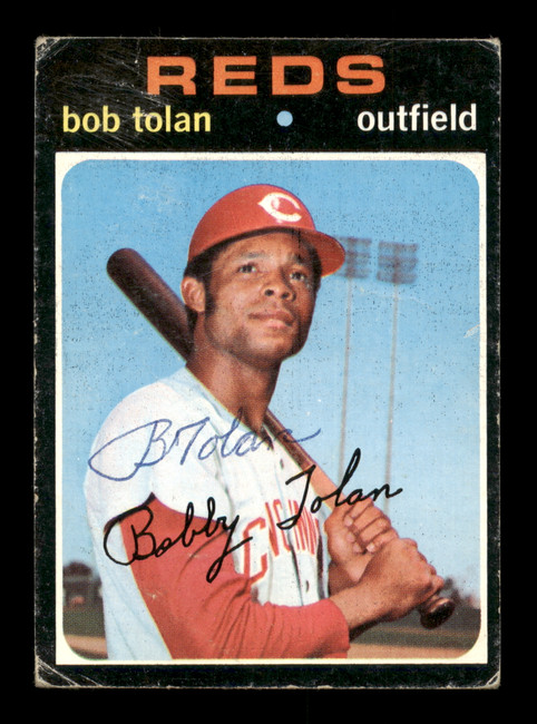 Bobby Tolan Autographed 1971 Topps Card #190 Cincinnati Reds SKU #204208