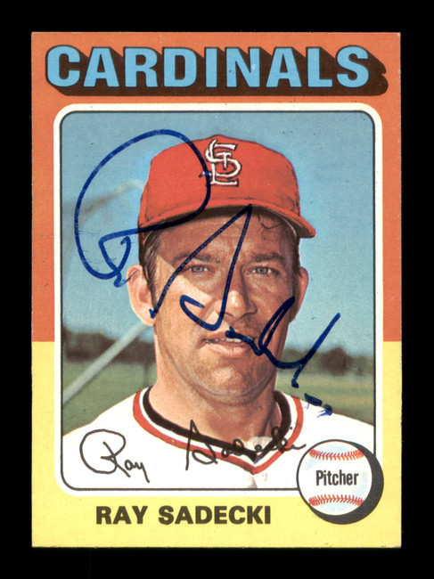 Ray Sadecki Autographed 1975 Topps Mini Card #349 St. Louis Cardinals SKU #204458