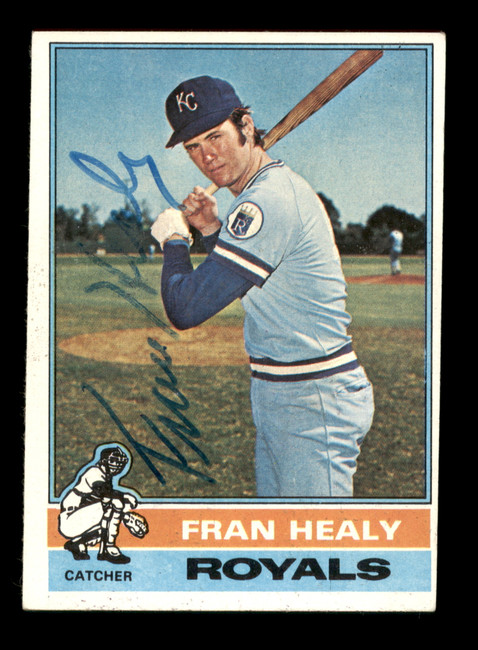 Fran Healy Autographed 1976 Topps Card #394 Kansas City Royals SKU #204894
