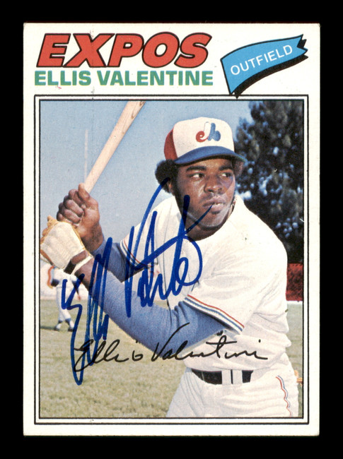 Ellis Valentine Autographed 1977 Topps Card #52 Montreal Expos SKU #204977