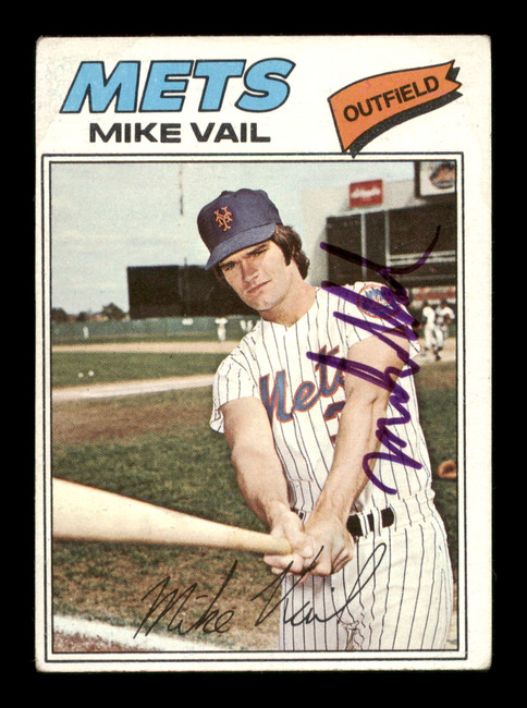 Mike Vail Autographed 1977 Topps Card #246 New York Mets SKU #205104