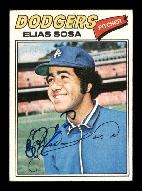 Elias Sosa Autographed 1977 Topps Card #558 Los Angeles Dodgers SKU #205209