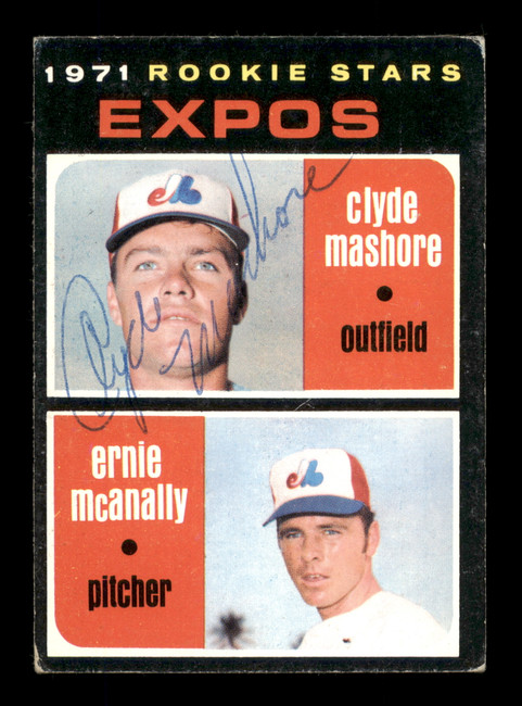 Clyde Mashore Autographed 1971 Topps Card #376 Montreal Expos SKU #204214