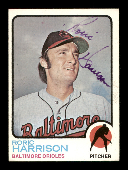 Roric Harrison Autographed 1973 Topps Card #229 Baltimore Orioles SKU #204293