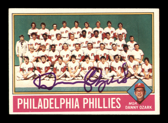 Danny Ozark Autographed 1976 Topps Card #384 Philadelphia Phillies SKU #204880