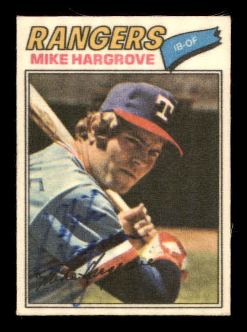 Mike Hargrove Autographed 1977 Topps Stickers Card #20 Texas Rangers SKU #204962