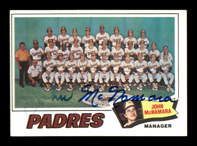 John McNamara Autographed 1977 Topps Card #134 San Diego Padres SKU #205027