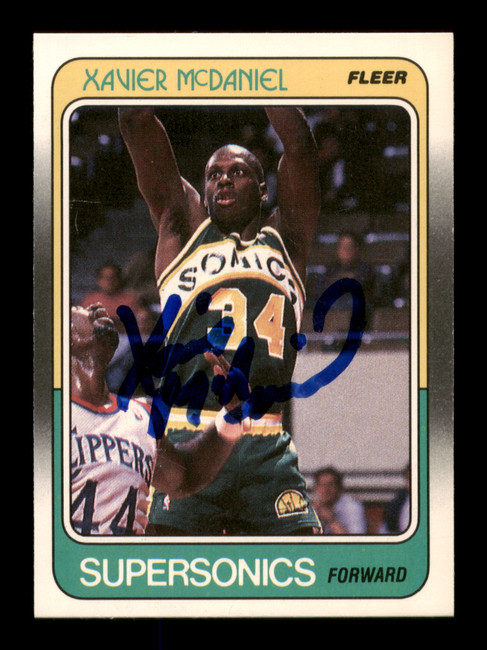 Xavier McDaniel Autographed 1988 Fleer Card #108 Seattle Supersonics SKU #205258