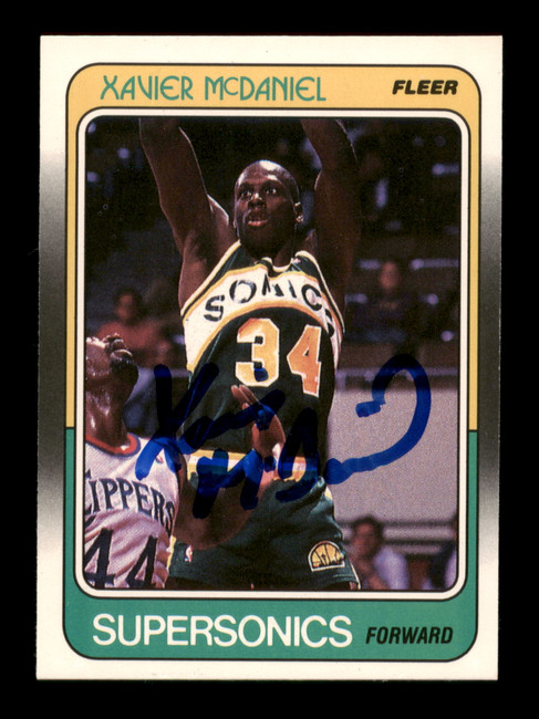 Xavier McDaniel Autographed 1988 Fleer Card #108 Seattle Supersonics SKU #205262