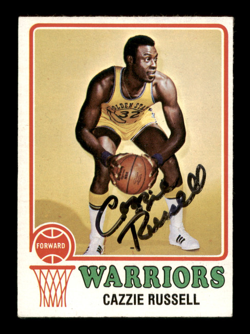 Cazzie Russell Autographed 1973-74 Topps Card #41 Los Angeles Lakers SKU #205350