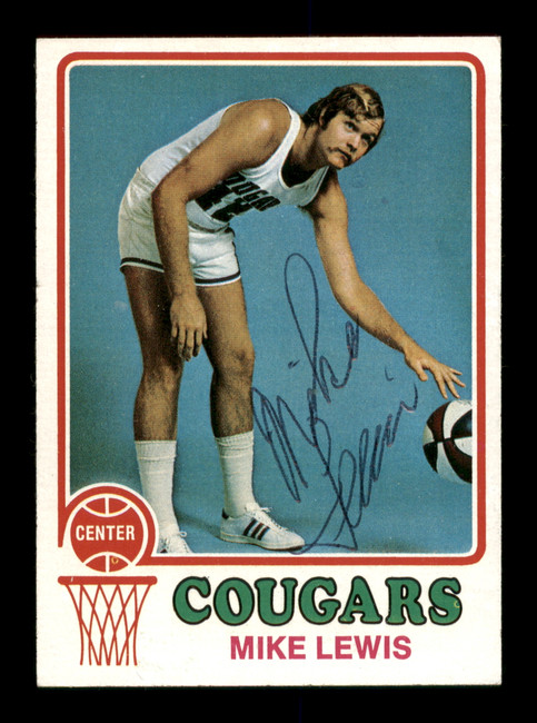 Mike Lewis Autographed 1973-74 Topps Card #219 Carolina Cougars SKU #205358